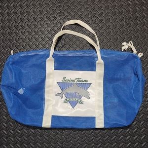Large Vintage Roots Swim Team Canada Mesh Duffle Bag